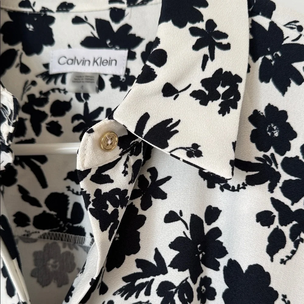 Calvin Klein Black Floral Midi Dress - Picture 6 of 6